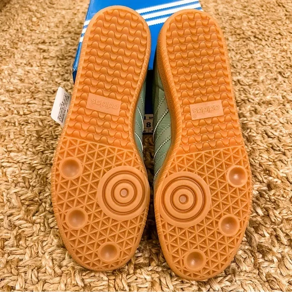 NWT Adidas Samba OG Originals Silver Green Sneakers Size Women’s 6.5 - Picture 13 of 15